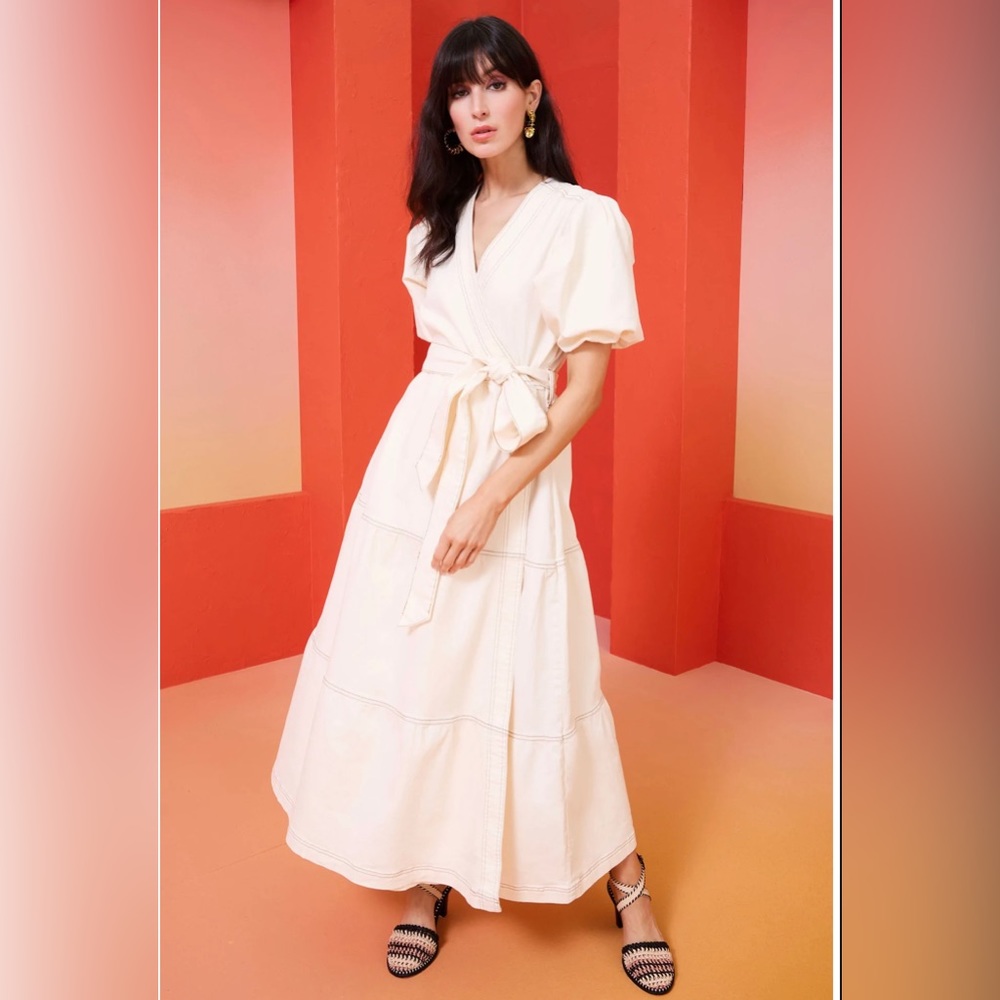 MARIE OLIVER AUDREY CREAM DENIM DRESS